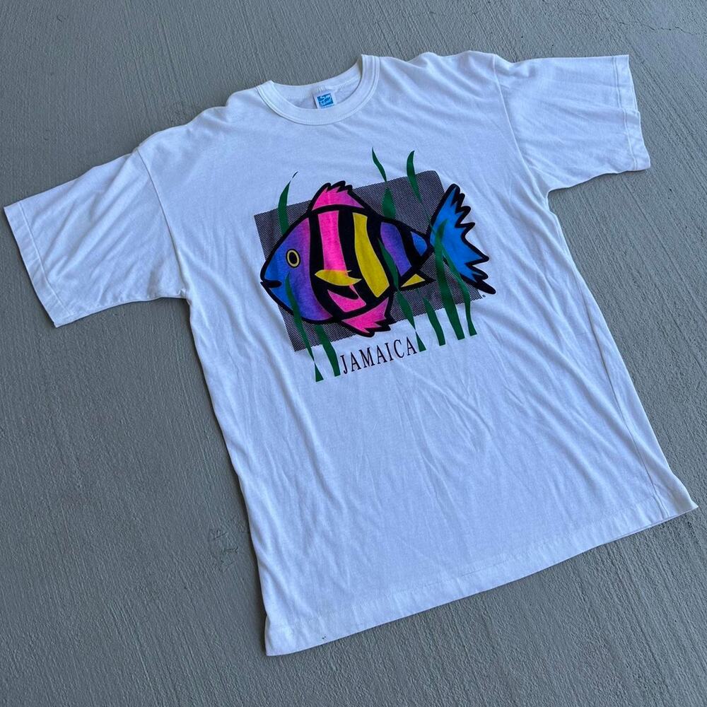 VINTAGE Jamaica Fish Nature Shirt